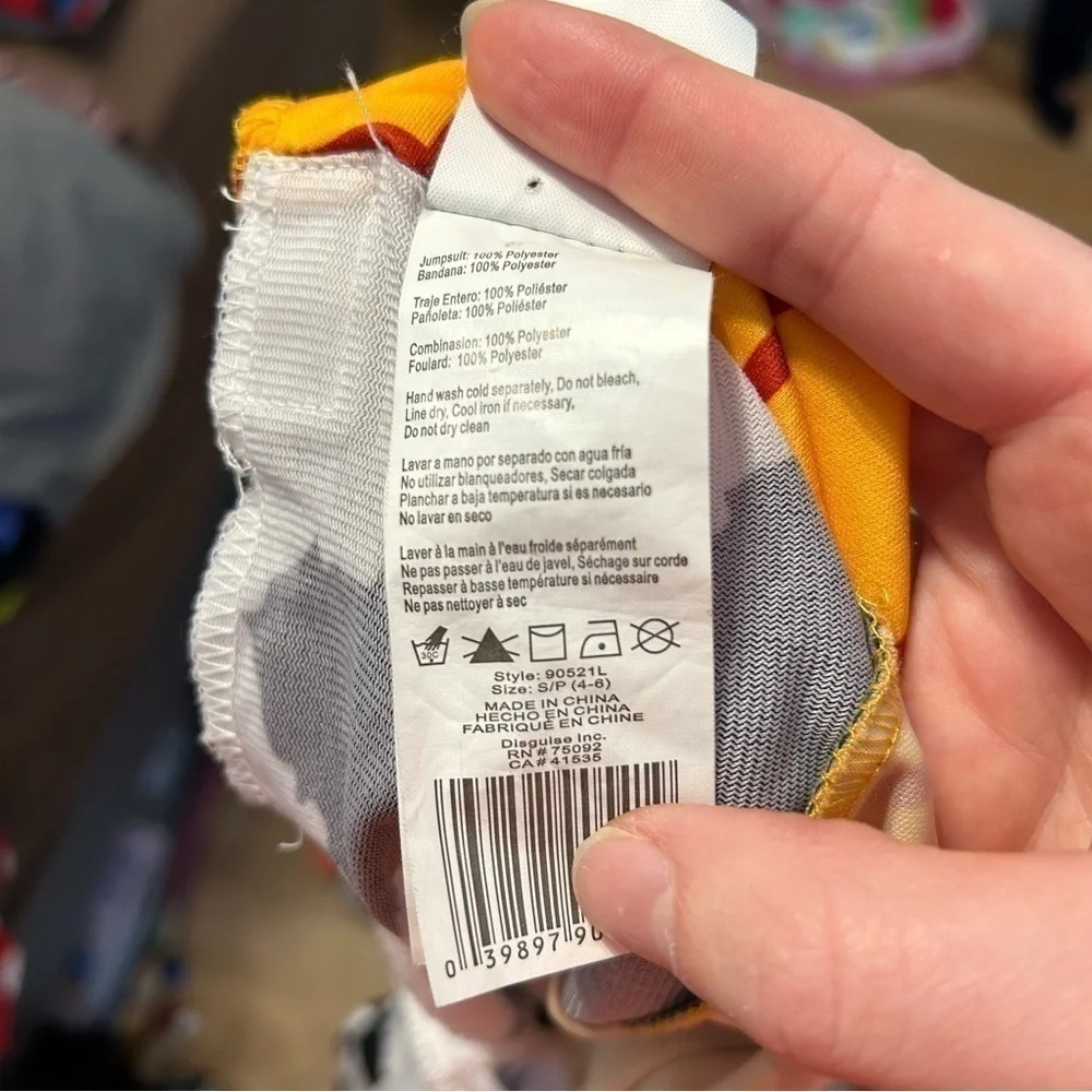 Disney Toy Story Woody Costume Bodysuit Sz 4-6 Boys Kids Halloween Union Suit - Picture 6 of 7